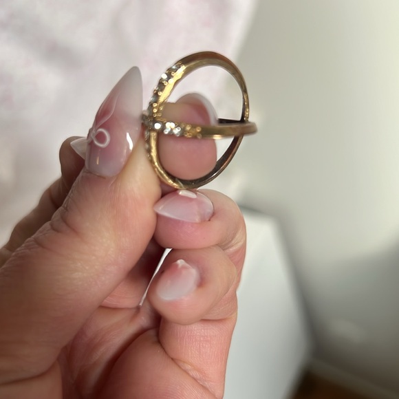 Pave Gold Crystal x ring size 7 - Picture 14 of 14